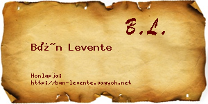 Bán Levente névjegykártya